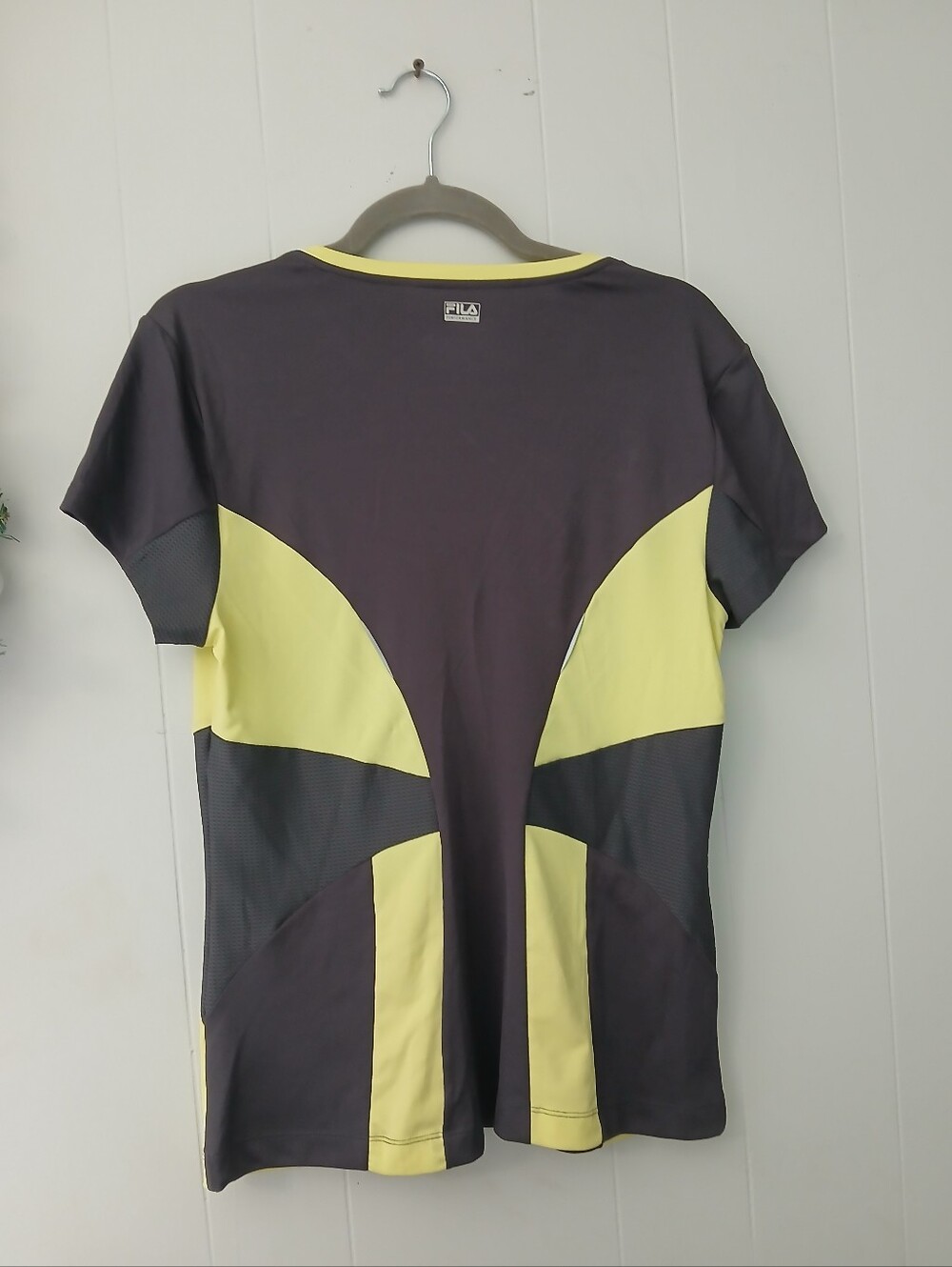 FILA Women's Athletic Tee in Charcoal & Pale Yellow - Picture 4 of 5